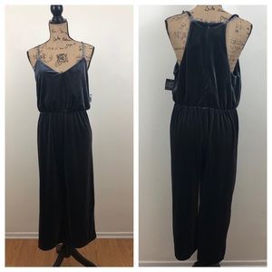 SIMPLY STYLED SLATE GREY VELVET JUMPSUIT